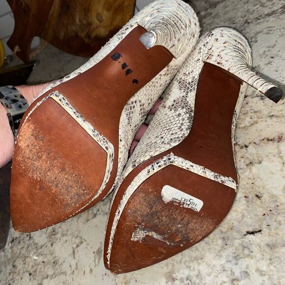 Elizabeth & James Falin $395 Snake Print Stiletto Platform Heel Womens 10 B EUC - Picture 12 of 14